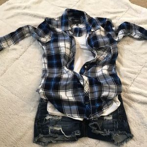 Button down plaid shirt